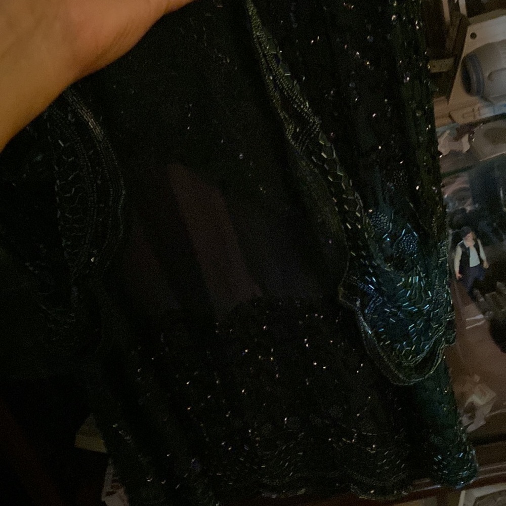Brilliante By J.A. Vintage Pearl sequin Dark Green Party Dress 3XL - Picture 4 of 7